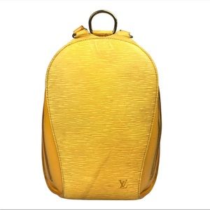 Louis Vuitton yellow mabillon epi leather backpack